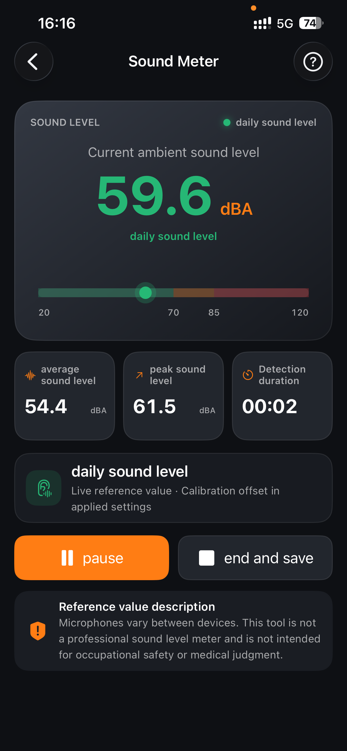 Altitude measurement dashboard